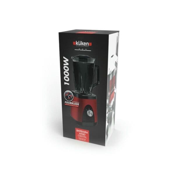 LIQUIDIFICADORA COM COPO DE VIDRO 1.5L 1000W VERMELHA KÜKEN - Image 2