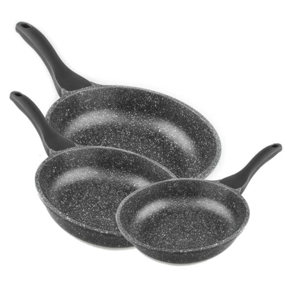 CONJUNTO DE FRIGIDEIRAS PARA INDUÇÃO DE PEDRA SUPREME 3 PEÇAS