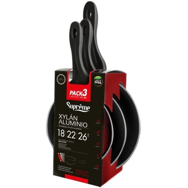 CONJUNTO DE FRIGIDEIRAS PARA INDUÇÃO XYLÁN SUPREME 3 PEÇAS - Image 2