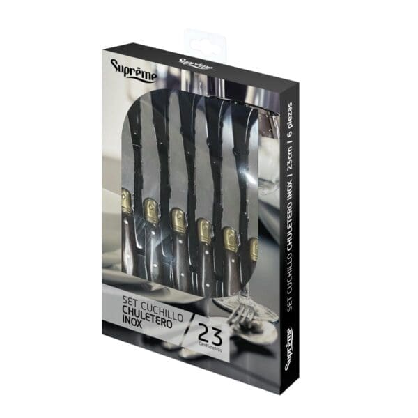 CONJUNTO DE FACAS PARA CARNE SUPREME INOX 6 PEÇAS - Image 2