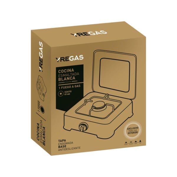 FOGÃO A GÁS YREGAS ESMALTADO BRANCO 1 QUEIMADOR - Image 2