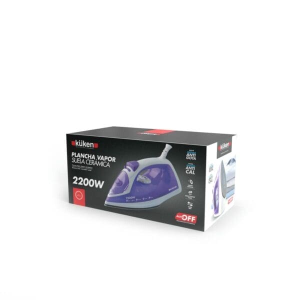 FERRO DE ENGOMAR A VAPOR KÜKEN BASE CERÂMICA 2200W - Image 2