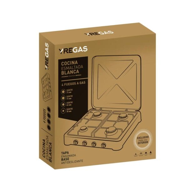 FOGÃO A GÁS YREGAS ESMALTADO BRANCO 4 QUEIMADORES - Image 2