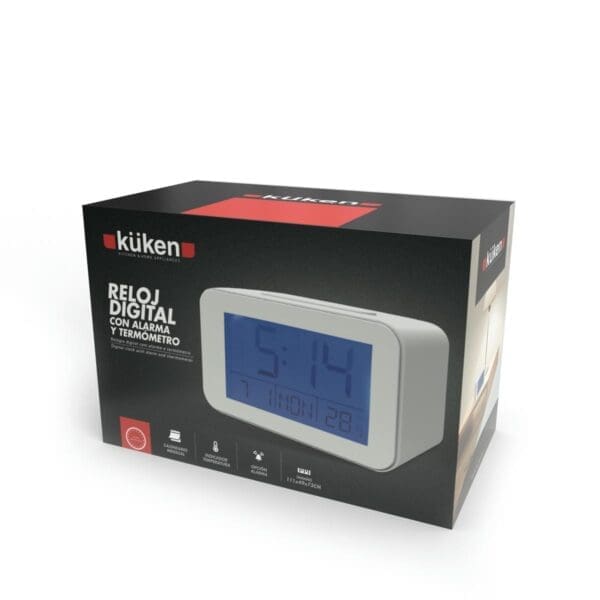 RELÓGIO DIGITAL COM ALARME E TERMÓMETRO KÜKEN - Image 2
