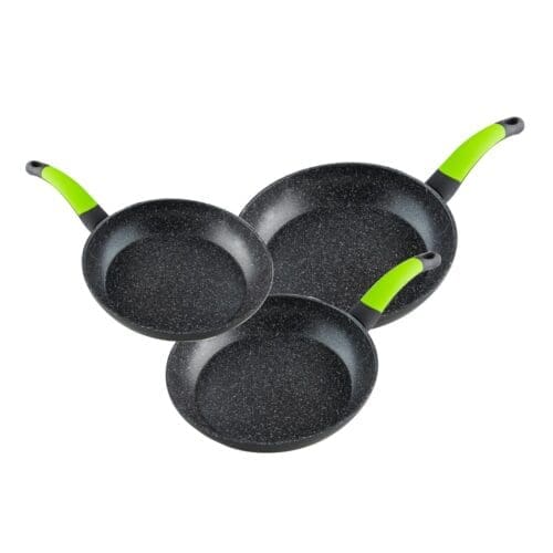 CONJUNTO DE FRIGIDEIRAS DE ALUMÍNIO F. PEDRA ECOLÓGICA SUPREME (3 UNIDADES)