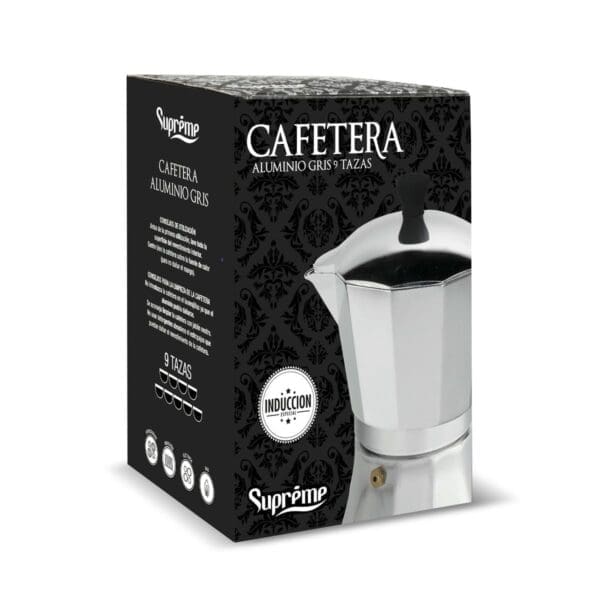 CAFETEIRA DE ALUMÍNIO PARA INDUÇÃO SUPREME 3 XÍCARAS CINZA - Image 2