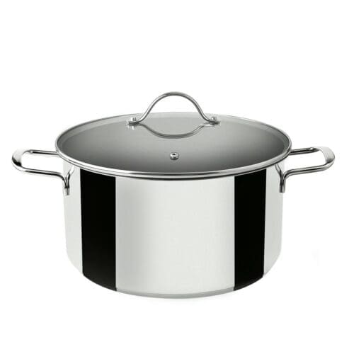 PANELA INOX PARA INDUÇÃO COM TAMPA DE VIDRO 18CM