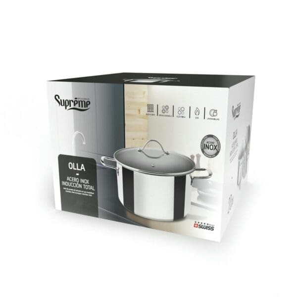 PANELA INOX PARA INDUÇÃO COM TAMPA DE VIDRO 18CM - Image 2
