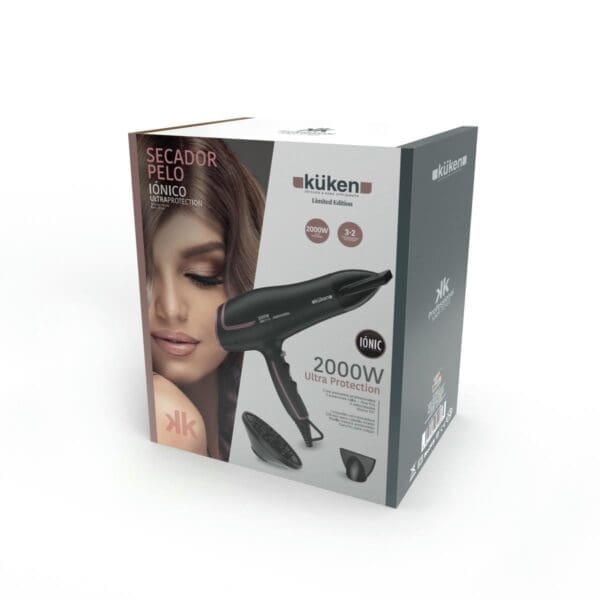 SECADOR DE CABELO PROFISSIONAL IÓNICO KÜKEN PRETO 2000W - Image 2