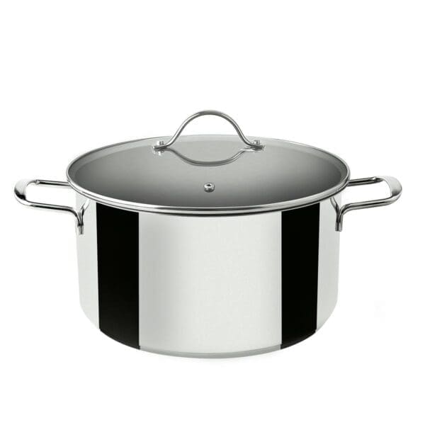 PANELA INOX PARA INDUÇÃO COM TAMPA DE VIDRO 24CM