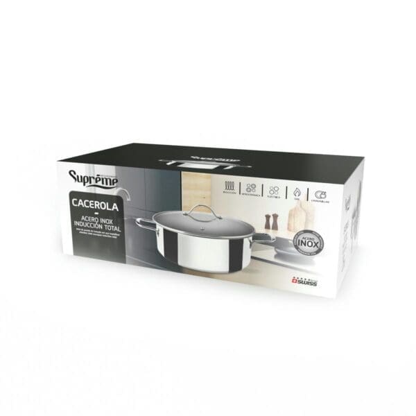 PANELA INOX PARA INDUÇÃO COM TAMPA DE VIDRO 24CM - Image 2