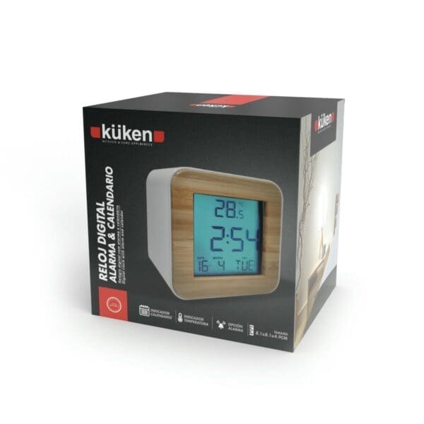RELÓGIO DIGITAL COM ALARME/CALENDÁRIO E TEMPERATURA KÜKEN - Image 2