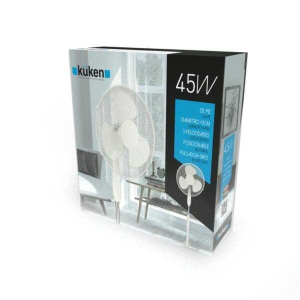VENTILADOR DE PEDESTAL COM BASE REDONDA 45W KÜKEN - Image 2