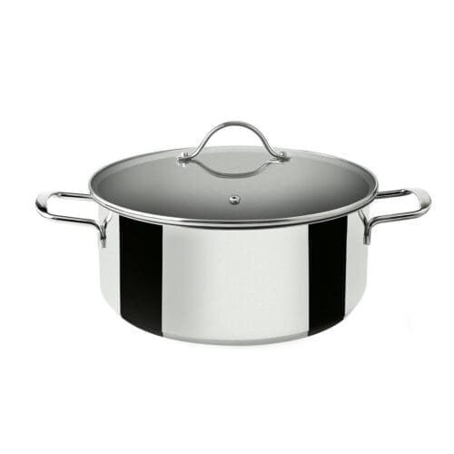 PANELA INOX INDUÇÃO COM TAMPA DE VIDRO 24CM