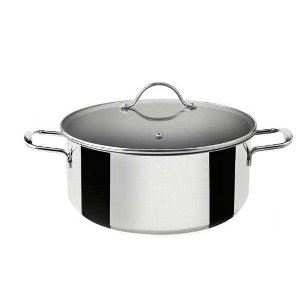 PANELA INOX INDUÇÃO COM TAMPA DE VIDRO 24CM