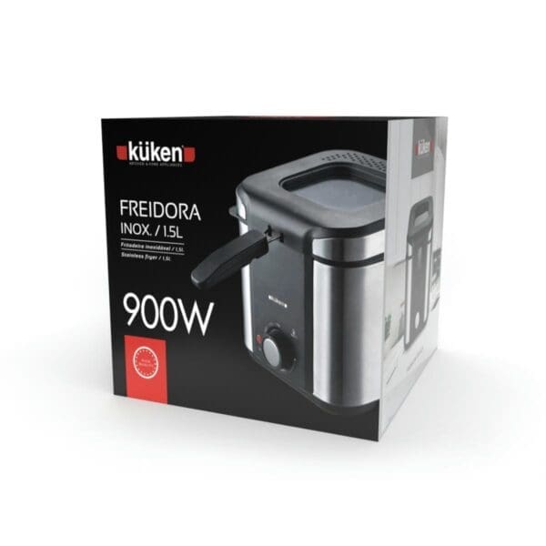 FRITADEIRA INOX 900W COM TAMPA DE VIDRO 1,0 LITRO KÜKEN - Image 2