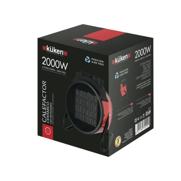 AQUECEDOR CERÂMICO PROFISSIONAL 2000W COM TERMOSTATO - Image 2