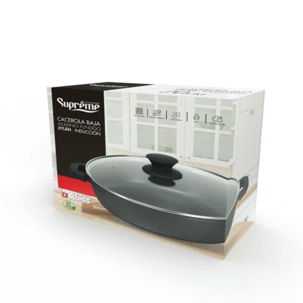 PANELA BAIXA DE ALUMÍNIO FUNDIDO XYLÁN BLACK SUPREME 40CM - Image 2