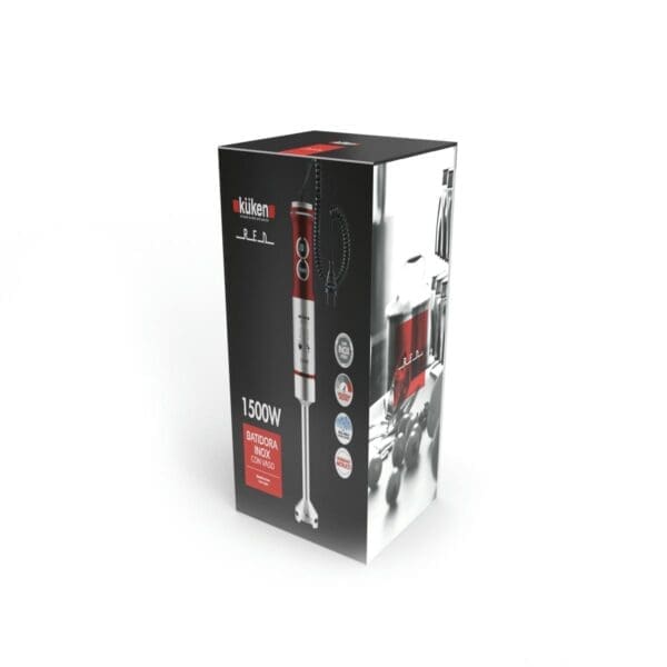BATEDOR DE VARA 1500W INOX KUKEN COM COPO 600ML VERMELHO - Image 2