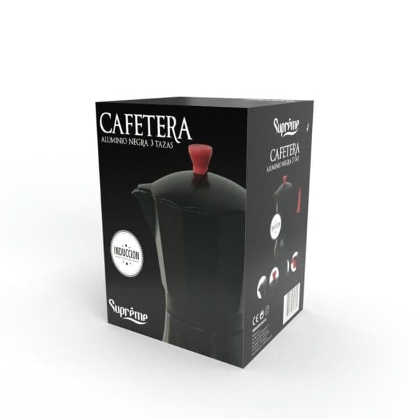 CAFETEIRA DE ALUMÍNIO PRETA PARA INDUÇÃO 9 XÍCARAS - Image 2