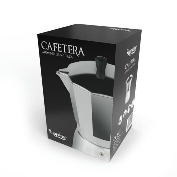 CAFETEIRA SUPREME ALUMÍNIO CINZA 1 XÍCARA - Image 2