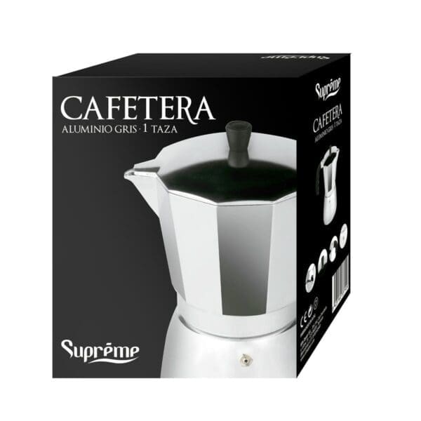 CAFETEIRA SUPREME ALUMÍNIO CINZA 3 XÍCARAS - Image 2