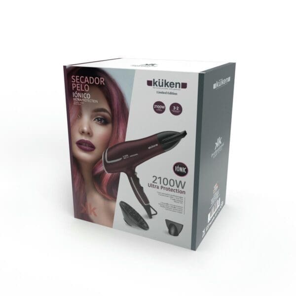 SECADOR DE CABELO PROFISSIONAL IÓNICO KÜKEN BORDÔ 2100W - Image 2