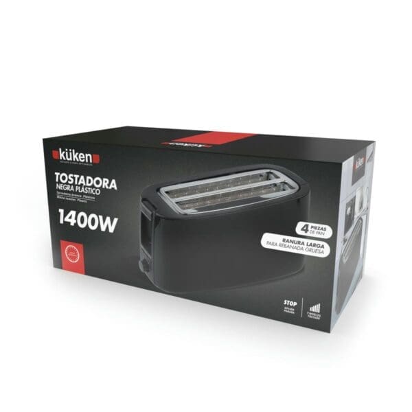 TORRADEIRA ELÉTRICA KÜKEN PRETA 1400W 4 PEÇAS - Image 2