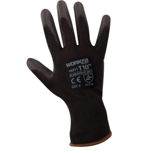 LUVA POLIURETANO NYLON WORKFIT PRETO TAMANHO 6