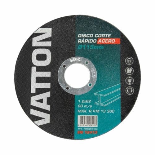 DISCO CORTE RÁPIDO AÇO VATTON 115x1.2x22 MM