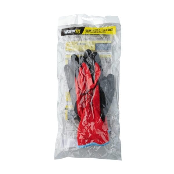 LUVA LÁTEX POLIÉSTER WORKFIT VERMELHO/PRETO TAMANHO 9 - Image 2