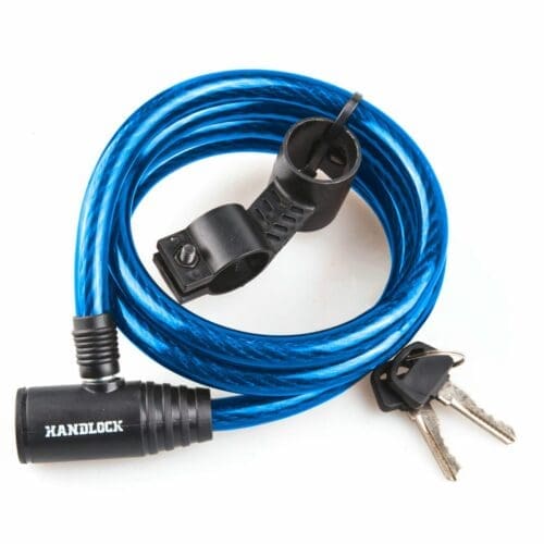 CADEADO PARA BICICLETA HANDLOCK ESPIRAL COM CHAVE 1,0x120 CM AZUL