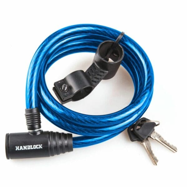 CADEADO PARA BICICLETA HANDLOCK ESPIRAL COM CHAVE 1,0x120 CM AZUL
