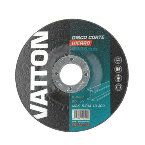 DISCO PARA CORTAR FERRO VATTON 115x2.8x22 MM