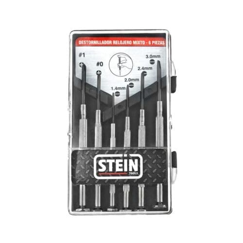 CONJUNTO DE CHAVE DE FENDA PARA RELOJOEIRO STEIN MISTO 6 PEÇAS