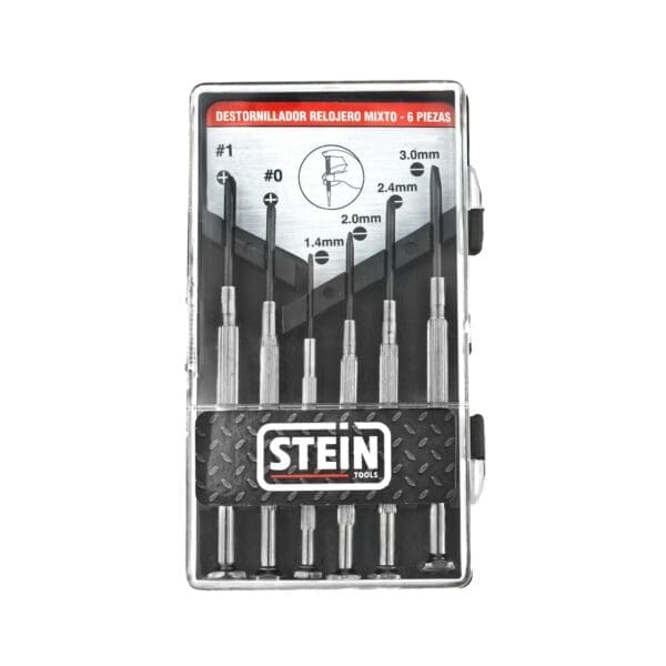 CONJUNTO DE CHAVE DE FENDA PARA RELOJOEIRO STEIN MISTO 6 PEÇAS