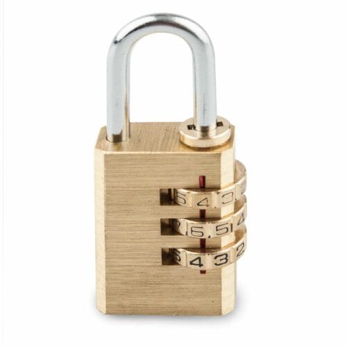 CADEADO DE COMBINAÇÃO EM LATÃO HANDLOCK 3 NÚMEROS 20MM