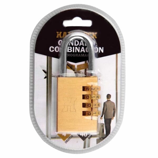 CADEADO DE COMBINAÇÃO EM LATÃO HANDLOCK 4 NÚMEROS 40MM - Image 2