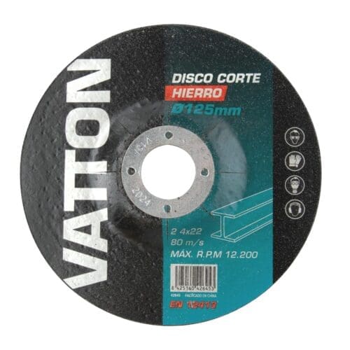 DISCO PARA CORTAR FERRO VATTON 125x2.4x22 MM
