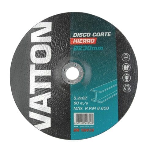 DISCO PARA CORTAR FERRO VATTON 230x3.2x22 MM