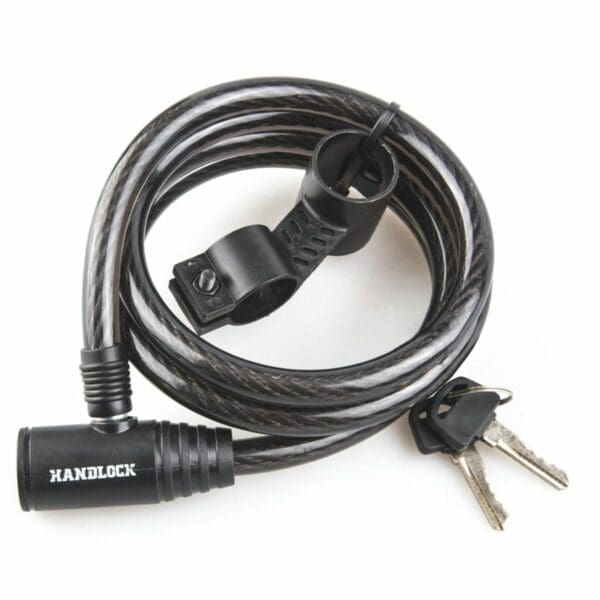 CADEADO PARA BICICLETA HANDLOCK ESPIRAL COM CHAVE 1,2x180 CM PRETO