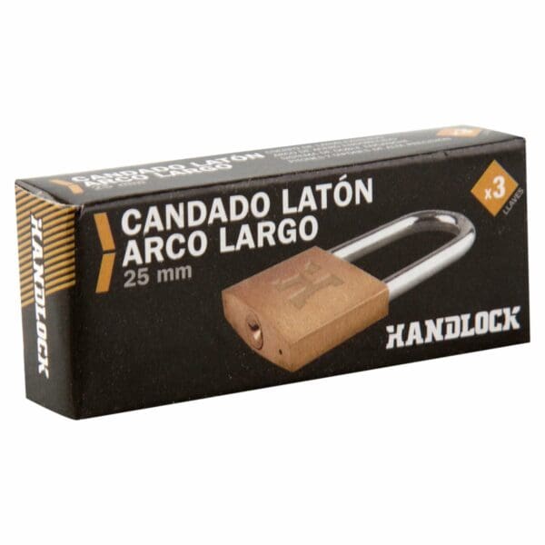 CADEADO DE LATÃO HANDLOCK ARCO LONGO 25MM IGUAIS - Image 2