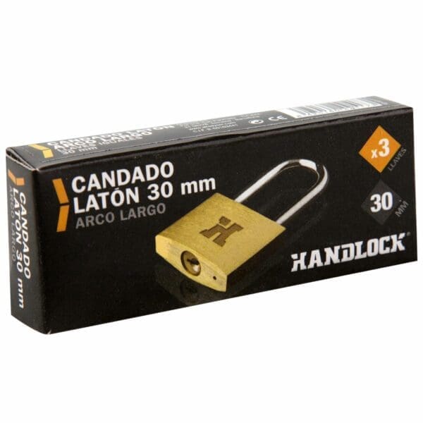 CADEADO DE LATÃO HANDLOCK ARCO LONGO 30MM IGUAIS - Image 2