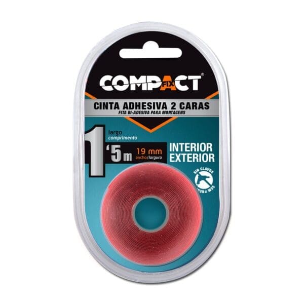 FITA ADESIVA DUPLA FACE COMPACT 19MM x 1.5M - Image 2