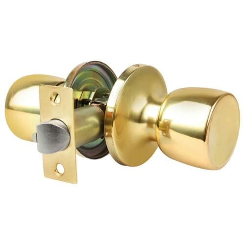 PUNHO PORTA HANDLOCK TUBULAR PASSAGEM LATÃO BRILHO