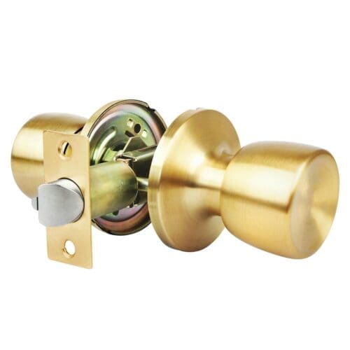 PUNHO PORTA HANDLOCK TUBULAR PASSAGEM LATÃO MATE 60/70MM