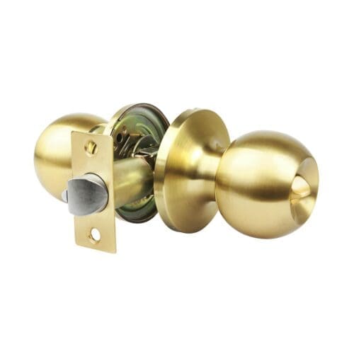 PUNHO PORTA HANDLOCK CILÍNDRICO CASA DE BANHO LATÃO MATE