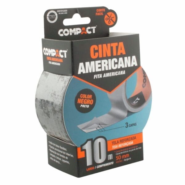 FITA AMERICANA COMPACT PRETA 50MM x 10M - Image 2