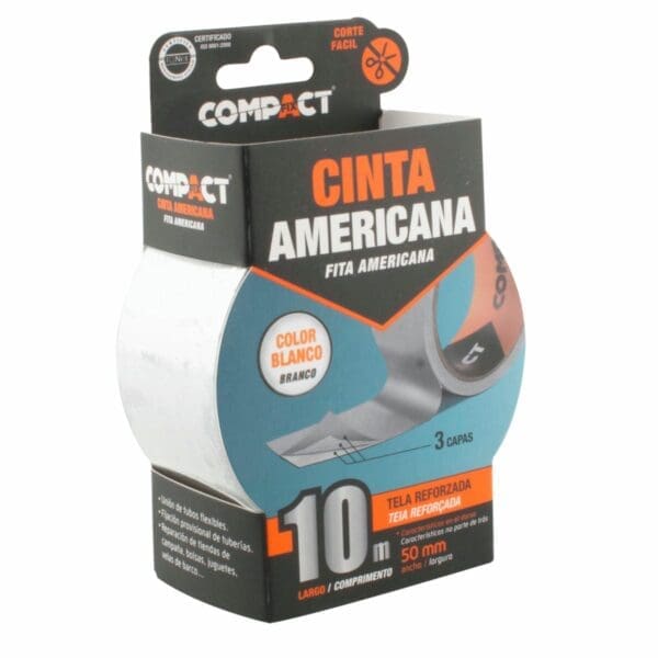 FITA AMERICANA COMPACT BRANCA 50MM x 10M - Image 2