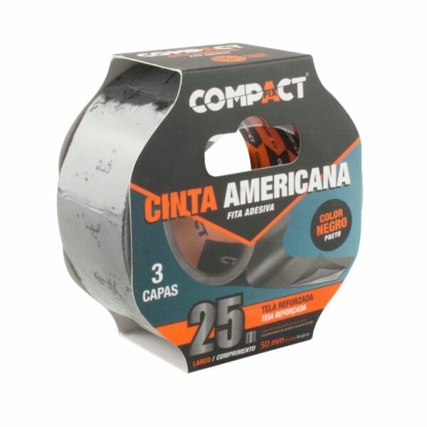 FITA AMERICANA COMPACT PRETA 50MM x 25M - Image 2